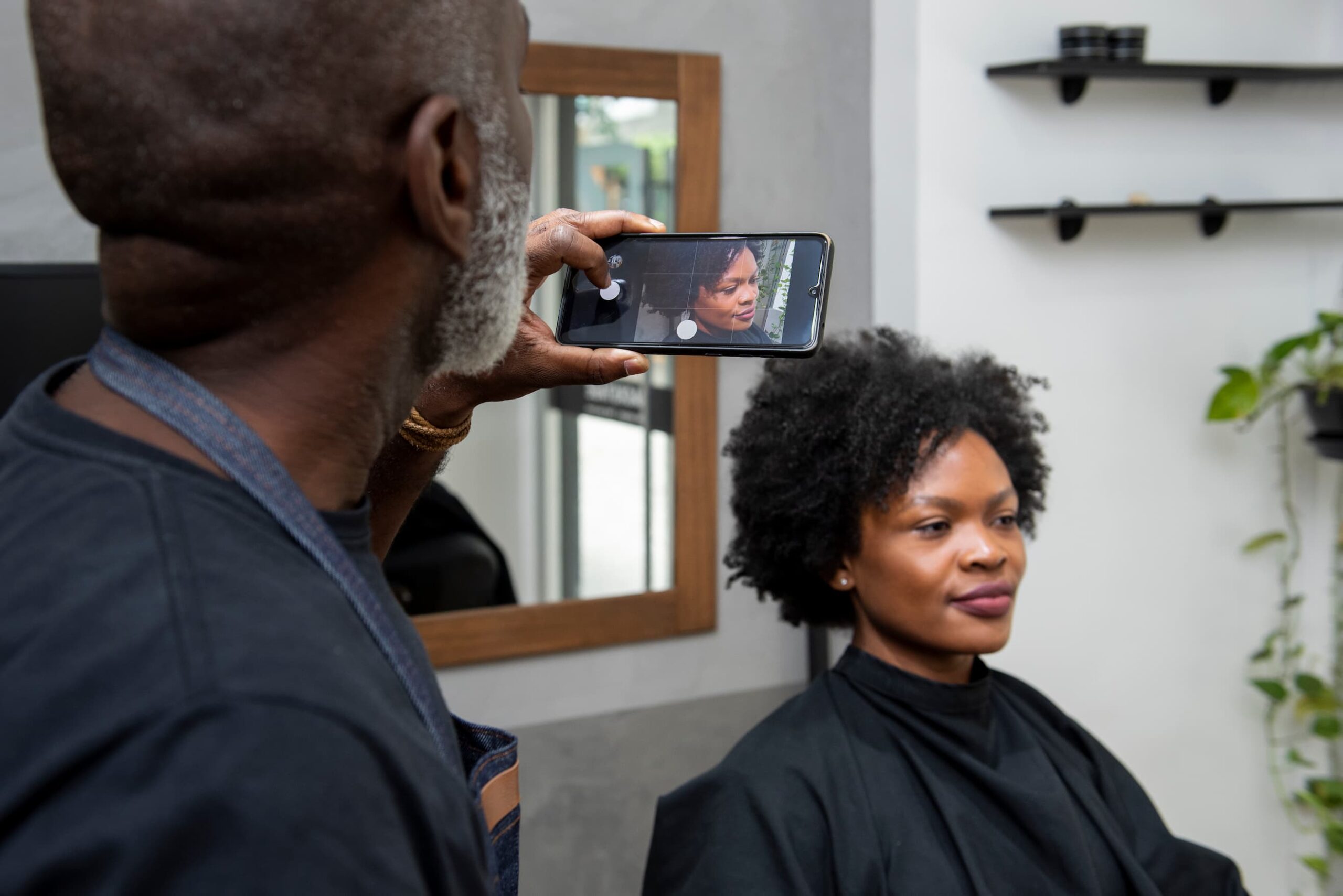 A hairstylist collecting user-generate content