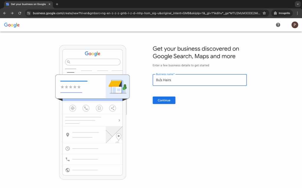 How to set up Google Business Profile: STEP 3 - Add your business name