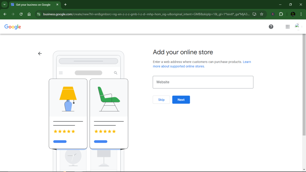 How to set up Google Business Profile: STEP 5 - Add your online store