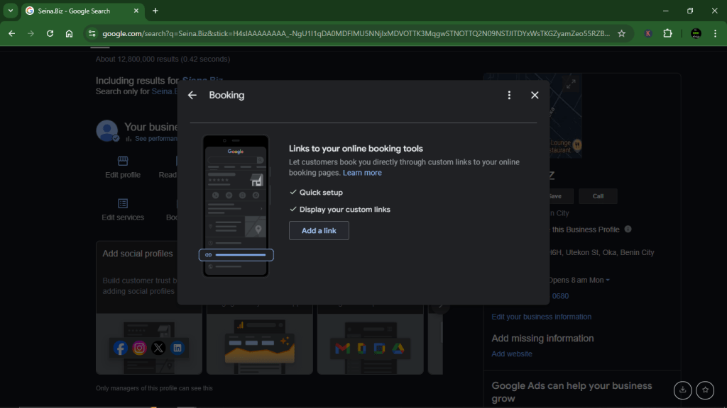 Google Business Profile optimisation - TIP 3. BOOKING