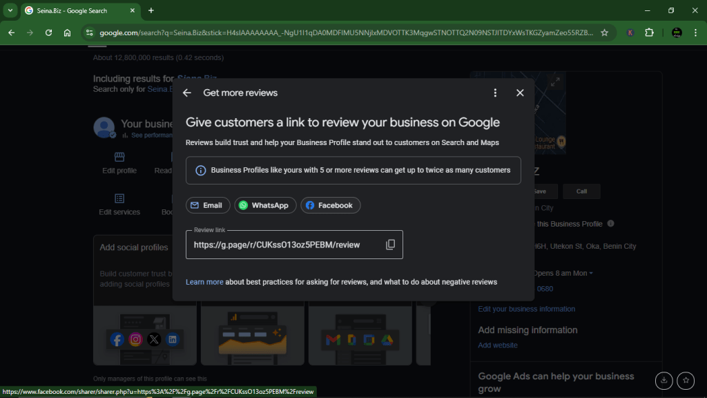 How to optimise salon Google Business Profile - TIP 5. REVIEW